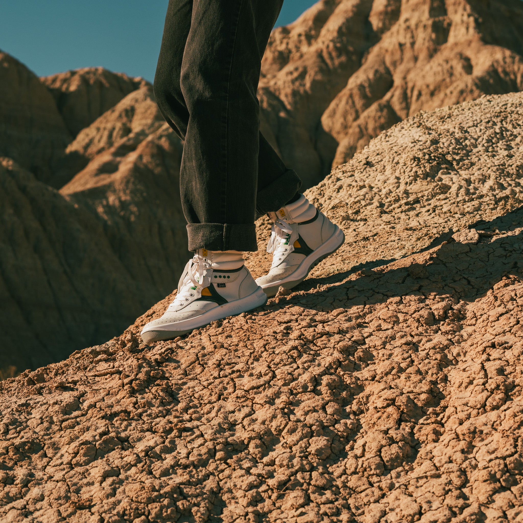 White Servis Cheetah High Top Sneakers