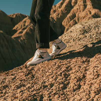 White Servis Cheetah High Top Sneakers