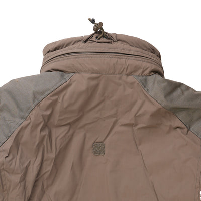 Brown jacket with a brand logo on a white background