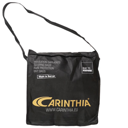 Black carrying bag with Carinthia logo and text on a white background