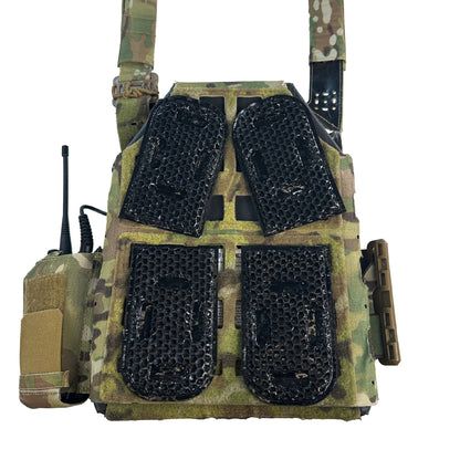 ICEVENTS® Classic Plate Carrier Ventilation Pontoons (Crye AVS Harness Pad Set, hook backing, 2 / 4 / 6 Packs, fits any loop-lined plate carrier, cummerbund)