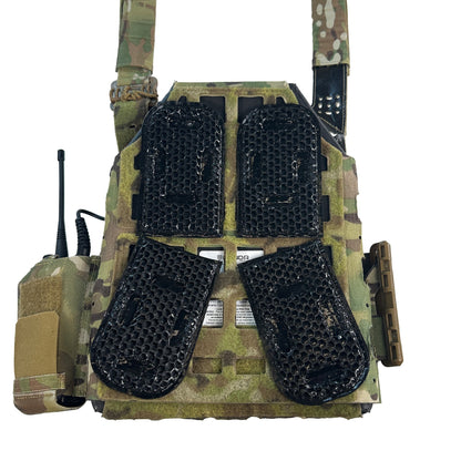 ICEVENTS® Classic Plate Carrier Ventilation Pontoons (Crye AVS Harness Pad Set, hook backing, 2 / 4 / 6 Packs, fits any loop-lined plate carrier, cummerbund)