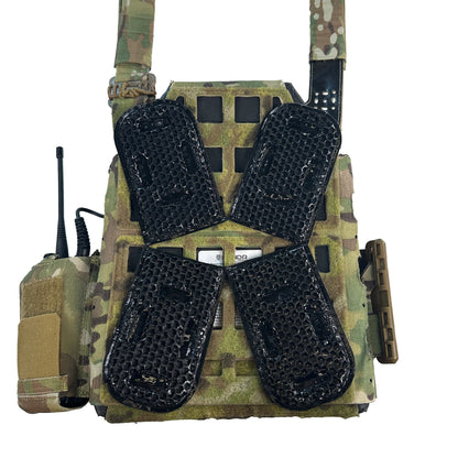 ICEVENTS® Classic Plate Carrier Ventilation Pontoons (Crye AVS Harness Pad Set, hook backing, 2 / 4 / 6 Packs, fits any loop-lined plate carrier, cummerbund)