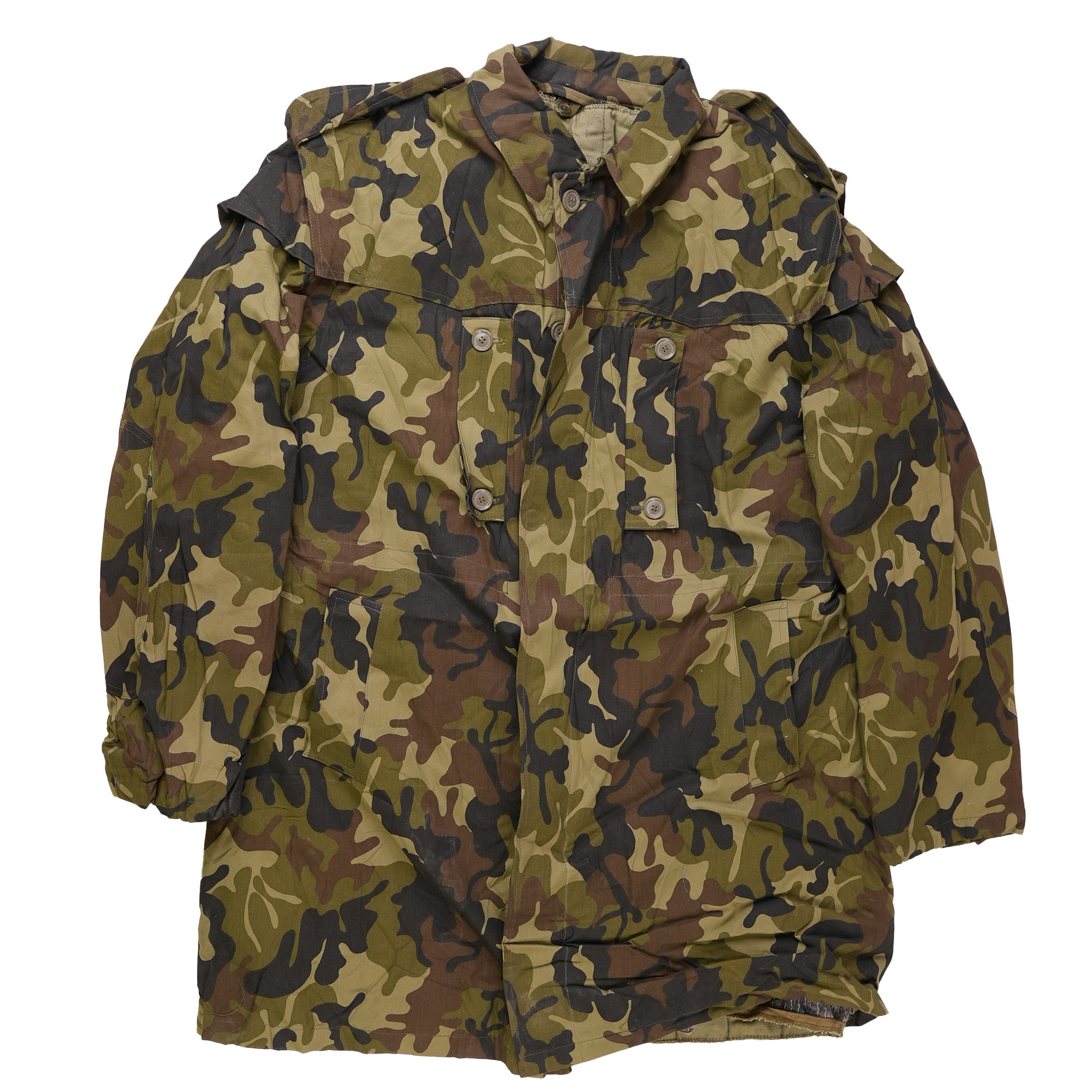 90年代ルーマニア軍M1990リーフカモウインターコート Mサイズ実物中古美品 Issued Romanian M1990 Leaf Camouflage Parka w/Liner – Americana