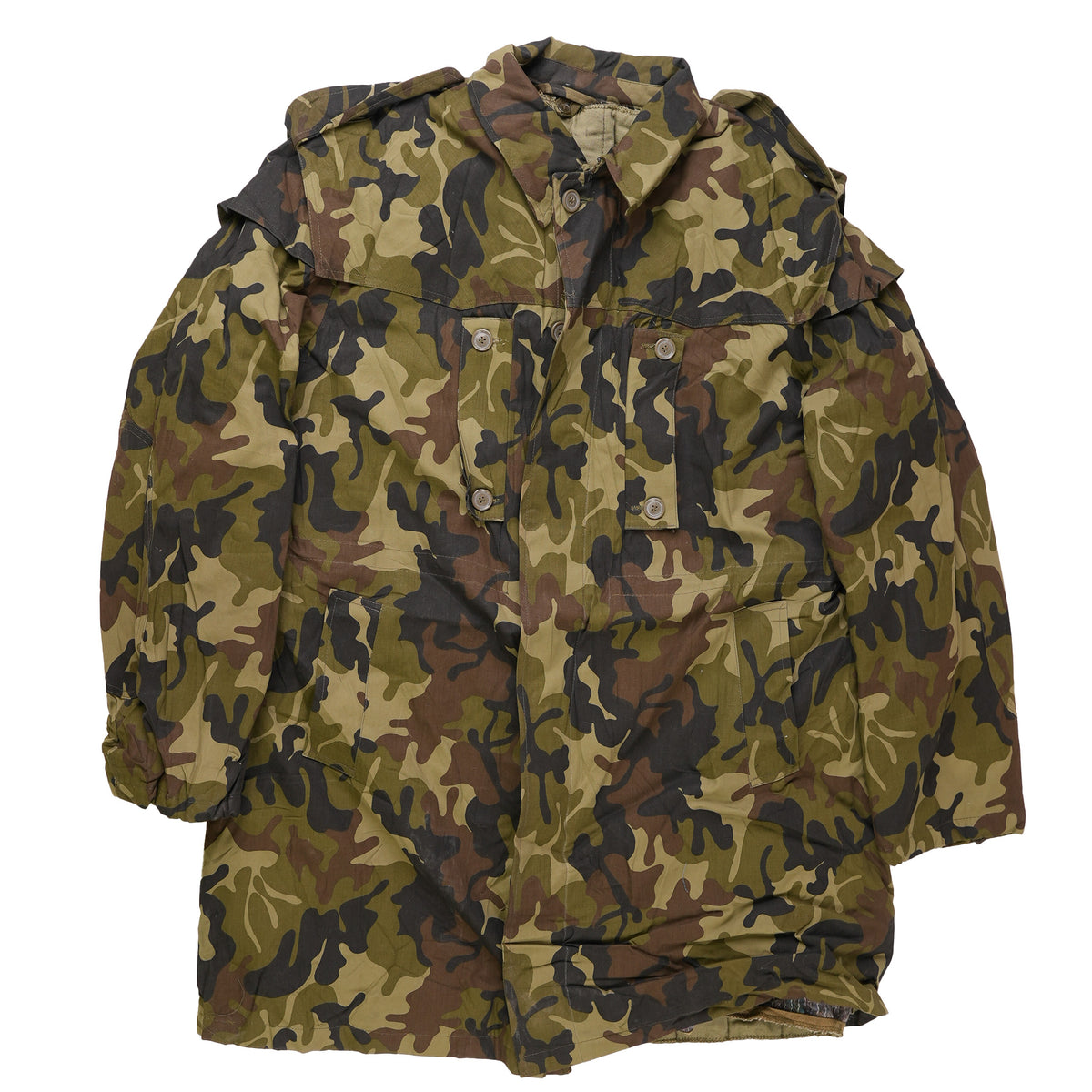 Issued Romanian M1990 Leaf Camouflage Parka w/Liner – Americana 