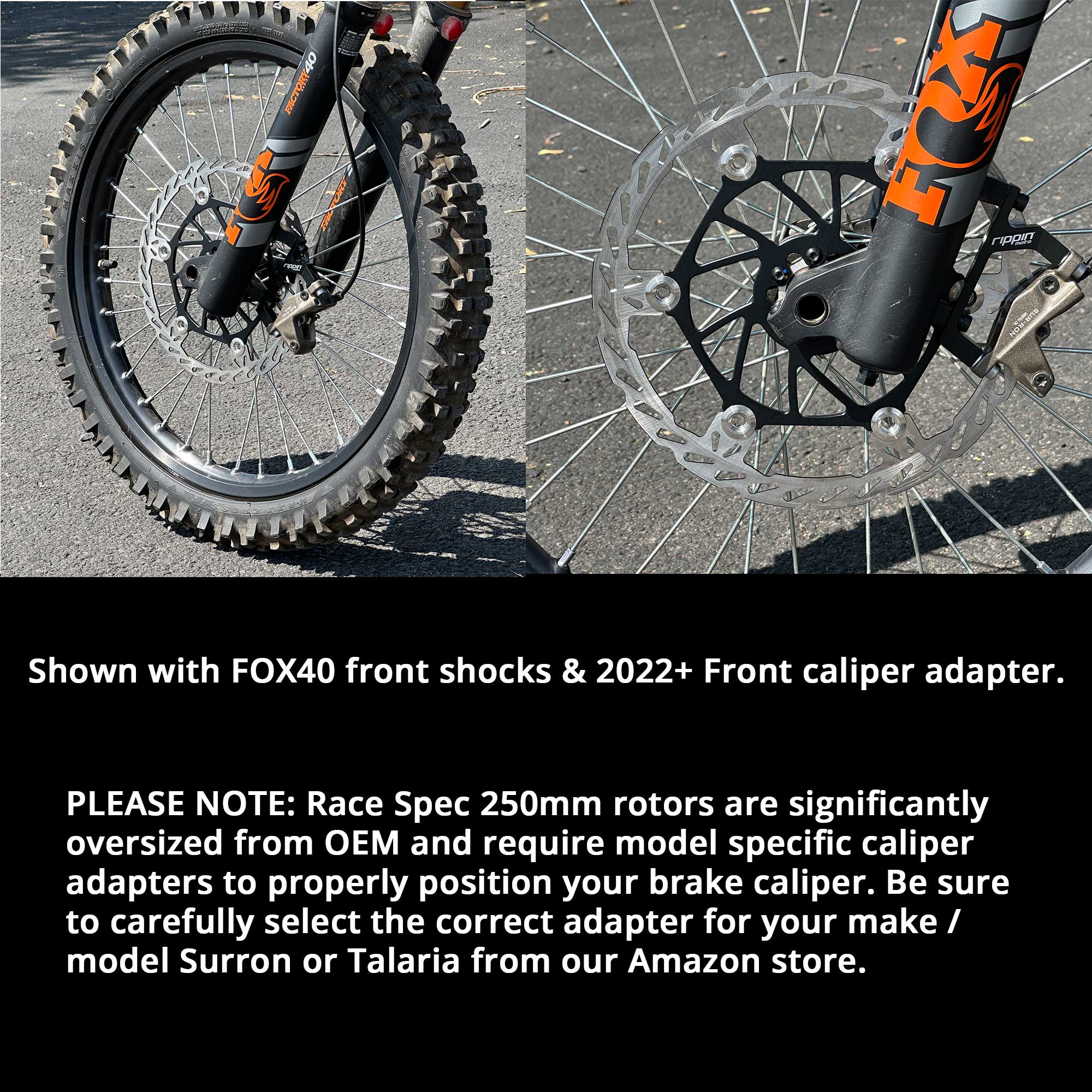 250mm Front Caliper Adapter for Surron LBX/Talaria/Fastace/FOX40/Bomber58s