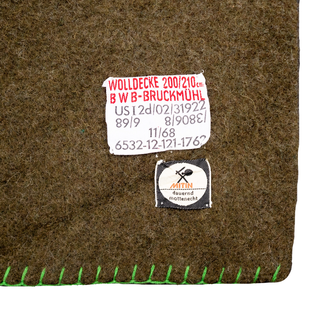 Issued German Bundeswehr Wool Blanket (Olive Drab)