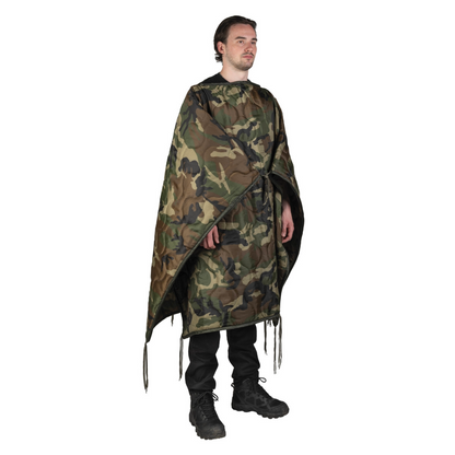 Mil-Tec M81 Woodland Multi-Function Woobie/Poncho Liner w/Stuff Sack