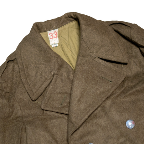 Issued French Brown Wool 3/4 Length Overcoat