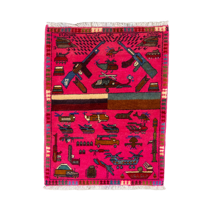 Russo-Ukrainian War Pattern Afghan Rug