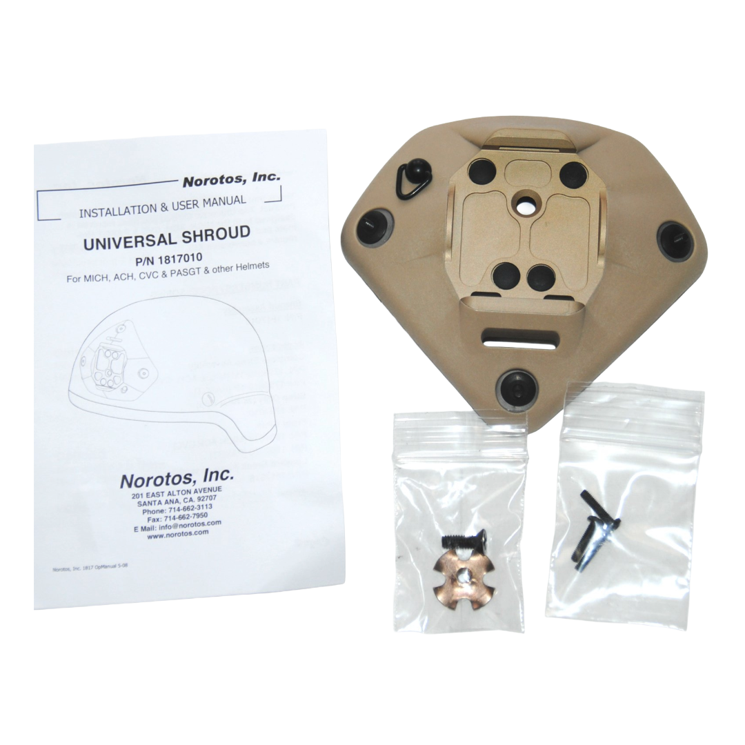 Universal Norotos Shroud Helmet NVG Mount 1 Hole/3 Hole