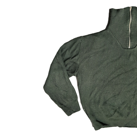 Greek Zip-up Wool Turtleneck Sweater
