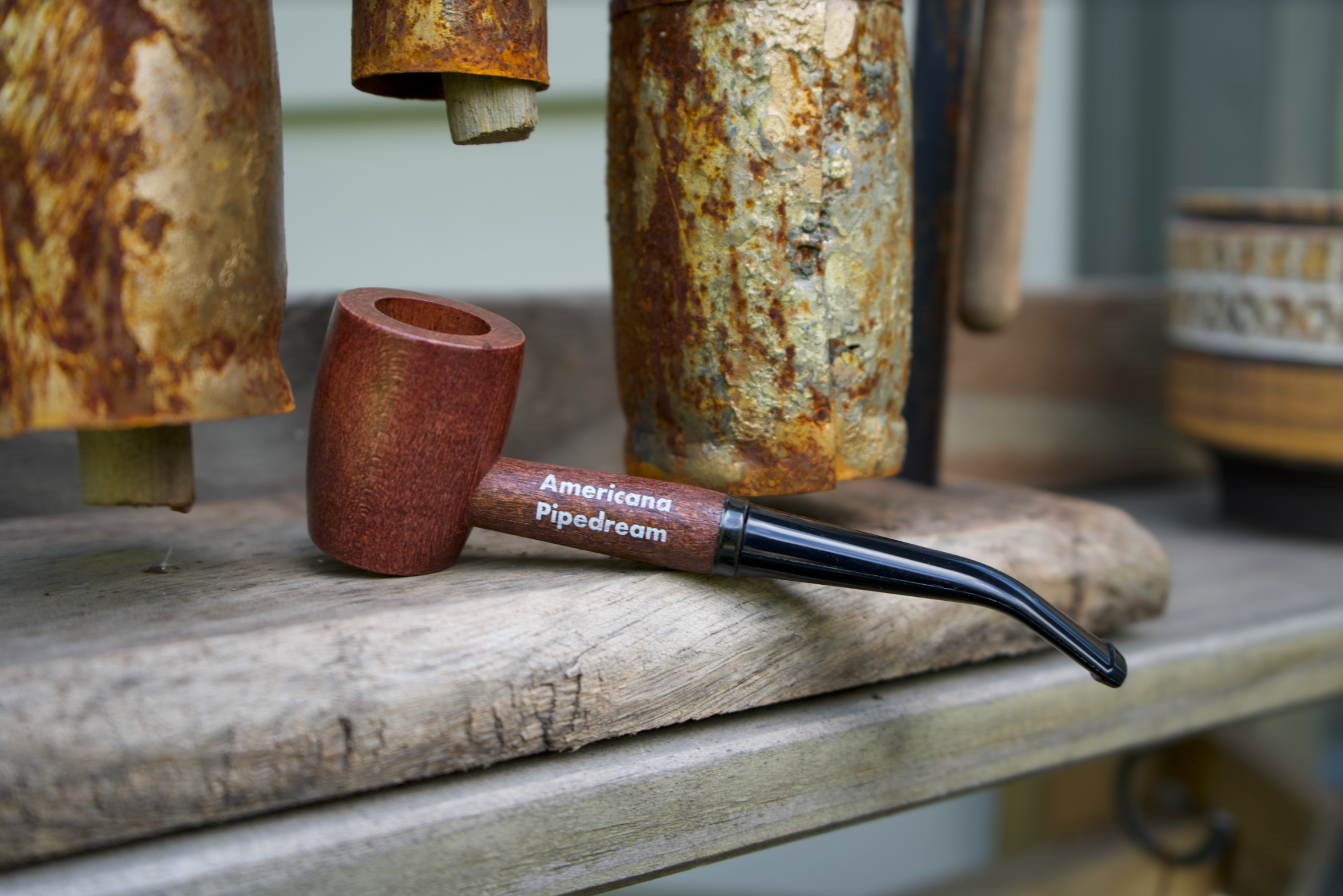 Americana Pipedream Cherry Bent Ozark Mountain Hardwood Pipe-Americana Pipedream Apparel