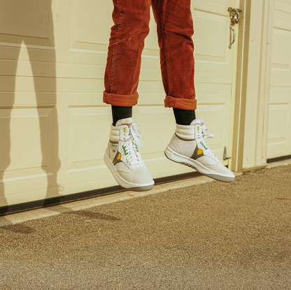 White Servis Cheetah High Top Sneakers