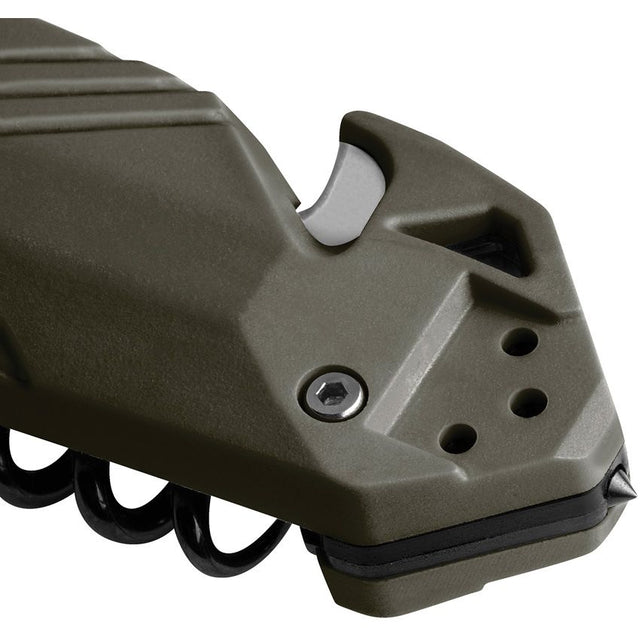 C.A.C. Utility Axis Lock Green (Smooth Handle) (Serrated Blade)