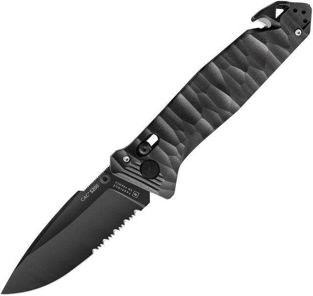C.A.C. S200 Axis Lock Black (No Corkscrew) (Serrated Blade)