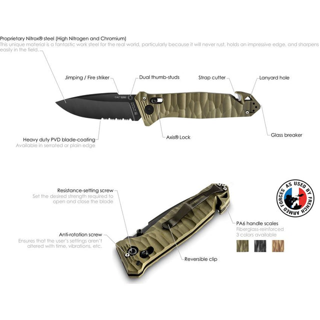 C.A.C. S200 Axis Lock Knife Vengeur edition (No Corkscrew) (Serrated Blade)