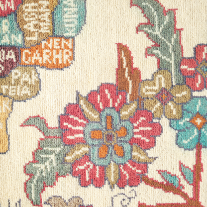 Large Afghan Floral Campaign Pattern War Rug