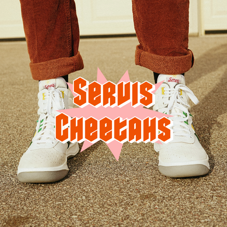 White Servis Cheetah High Top Sneakers